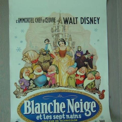'Blanche Neige et les sept nains' (Snow White and the seven dwarfs-reissue) Belgian affichette